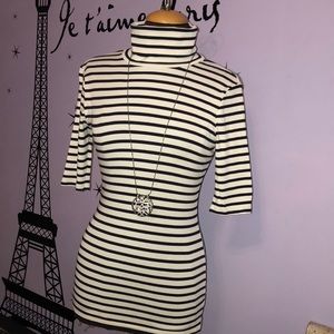 Striped turtleneck
